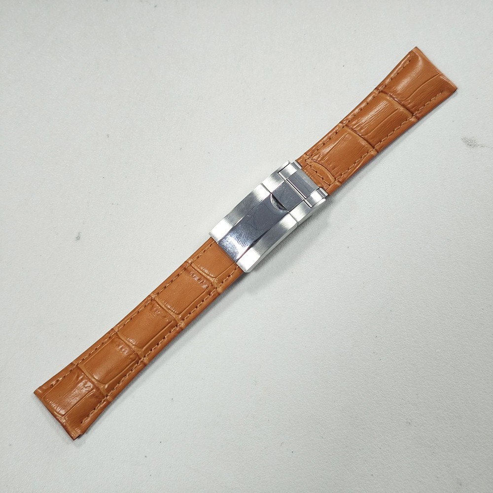 Dành cho Rolex GMT Tudor Seiko 20mm Dây đeo đồng hồ bằng da cam Dây đeo bằng thép Oyster