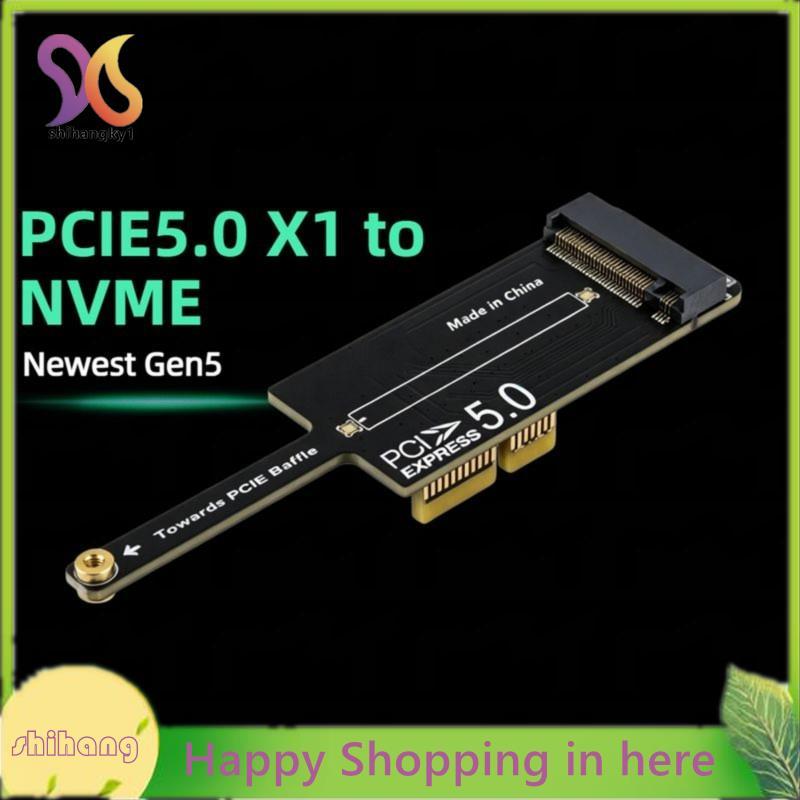 Thẻ chuyển đổi PCIe 5.0 X1 sang NVMe 64Gbps Gen5 Sẵn sàng, 90° Chèn ngang, tăng tốc độ đôi cho SSD 2