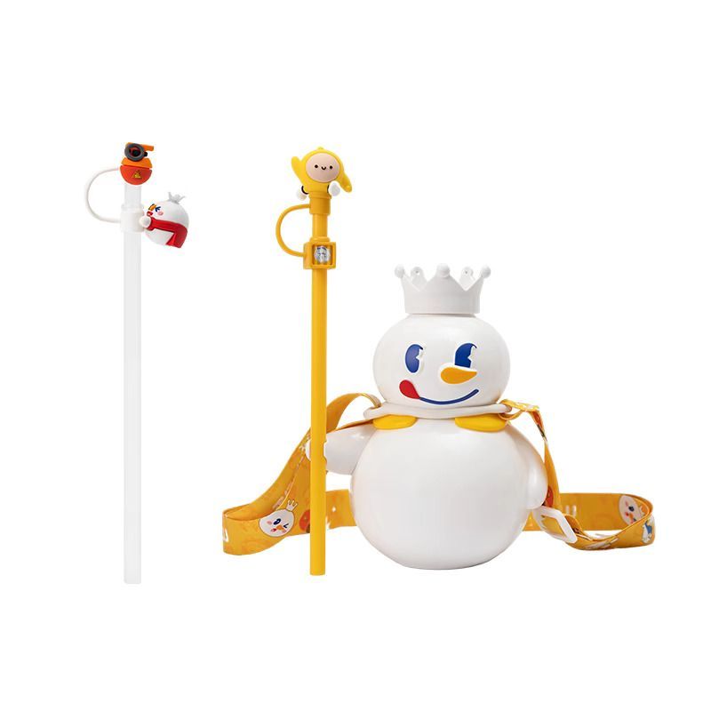 Mixue Ice City Egg Boy Party Co-Branded Snow King Ton Thùng Cốc Dung Tích Lớn Dễ Thương Di Động Trà 