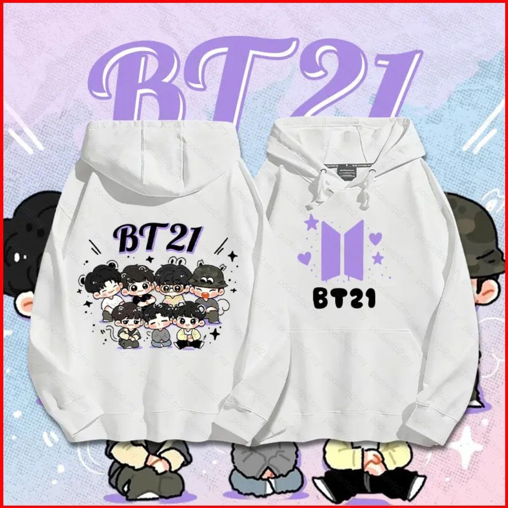 PDF2 BTS BT21 RM Jin SUGA / Agust D Áo Hoodie KPOP Áo Unisex Dài Tay Top