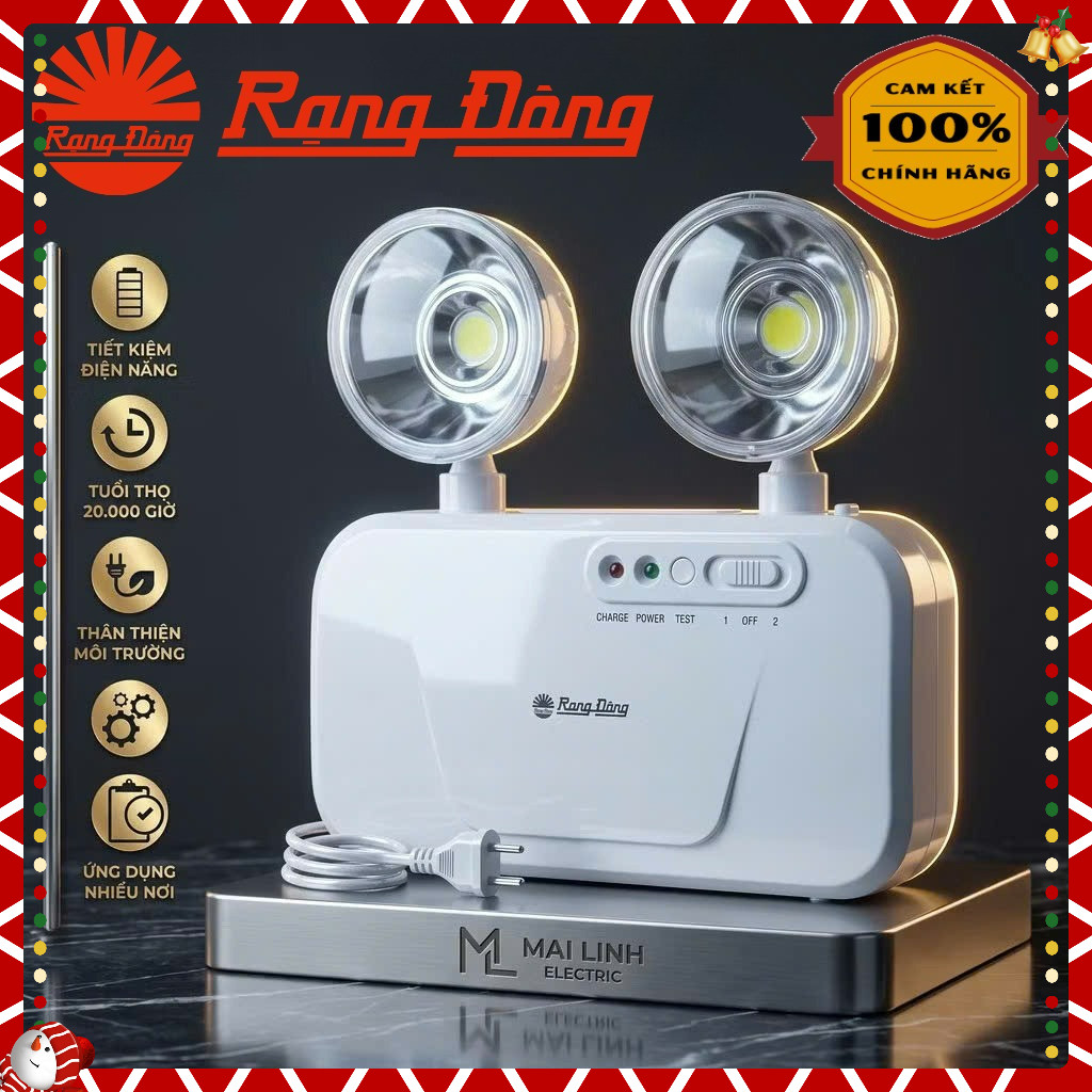 Đèn LED chiếu sáng khẩn cấp 10W (Pin sạc lưu điện) Rạng Đông -Tự động bật sáng khi mất điện  -KC02 K