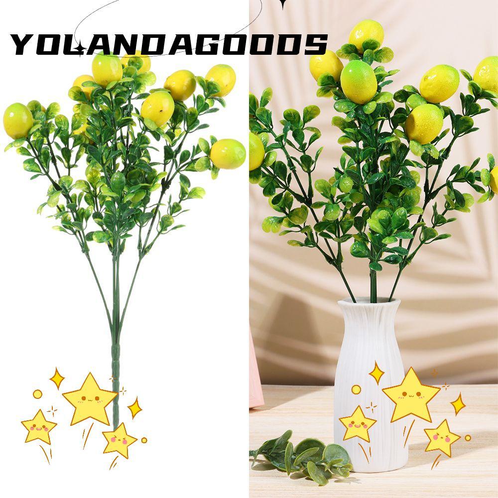 YOLA Lemon Branch Table Centerpiece Farmhouse Lemon Tree Greenery Trang trí cho gia đình có lá xanh