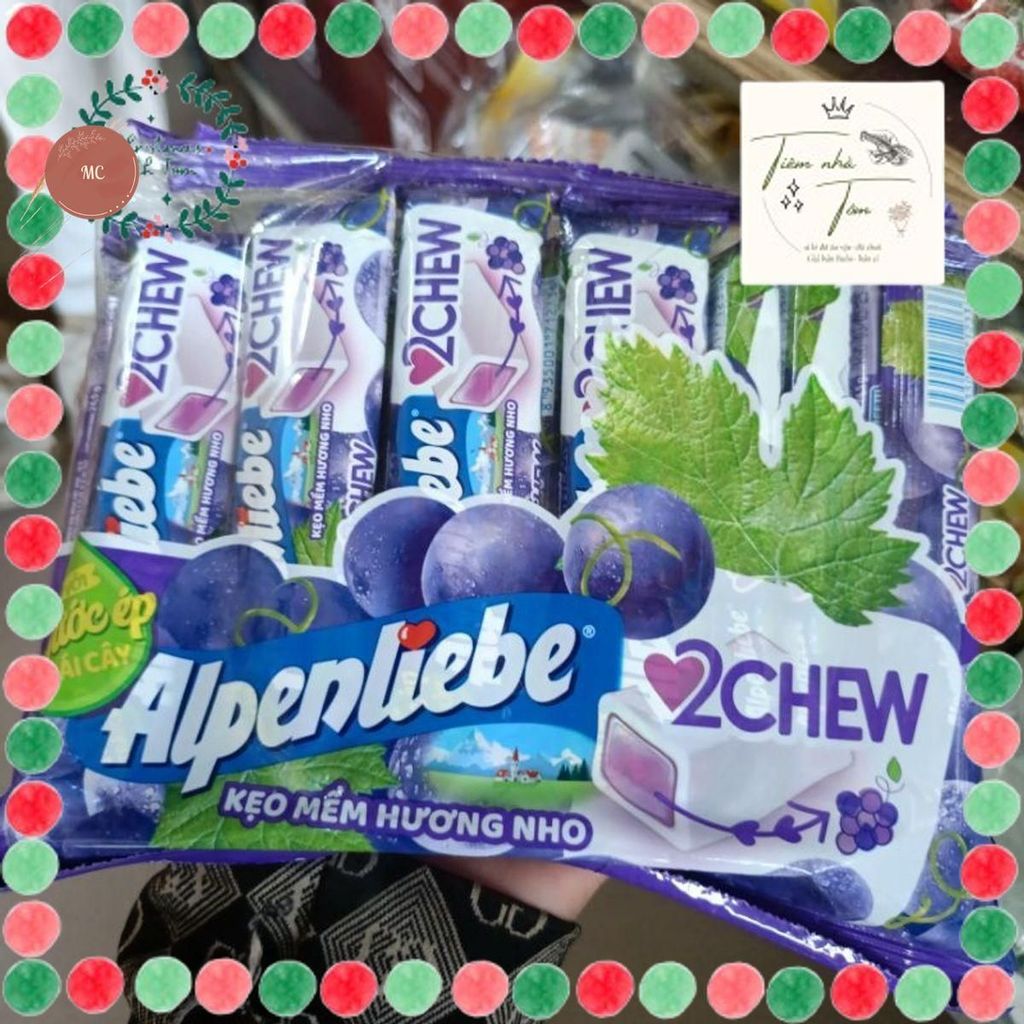 Bịch 16 thanh kẹo dẻo Alpenliebe Vị dâu, nho
