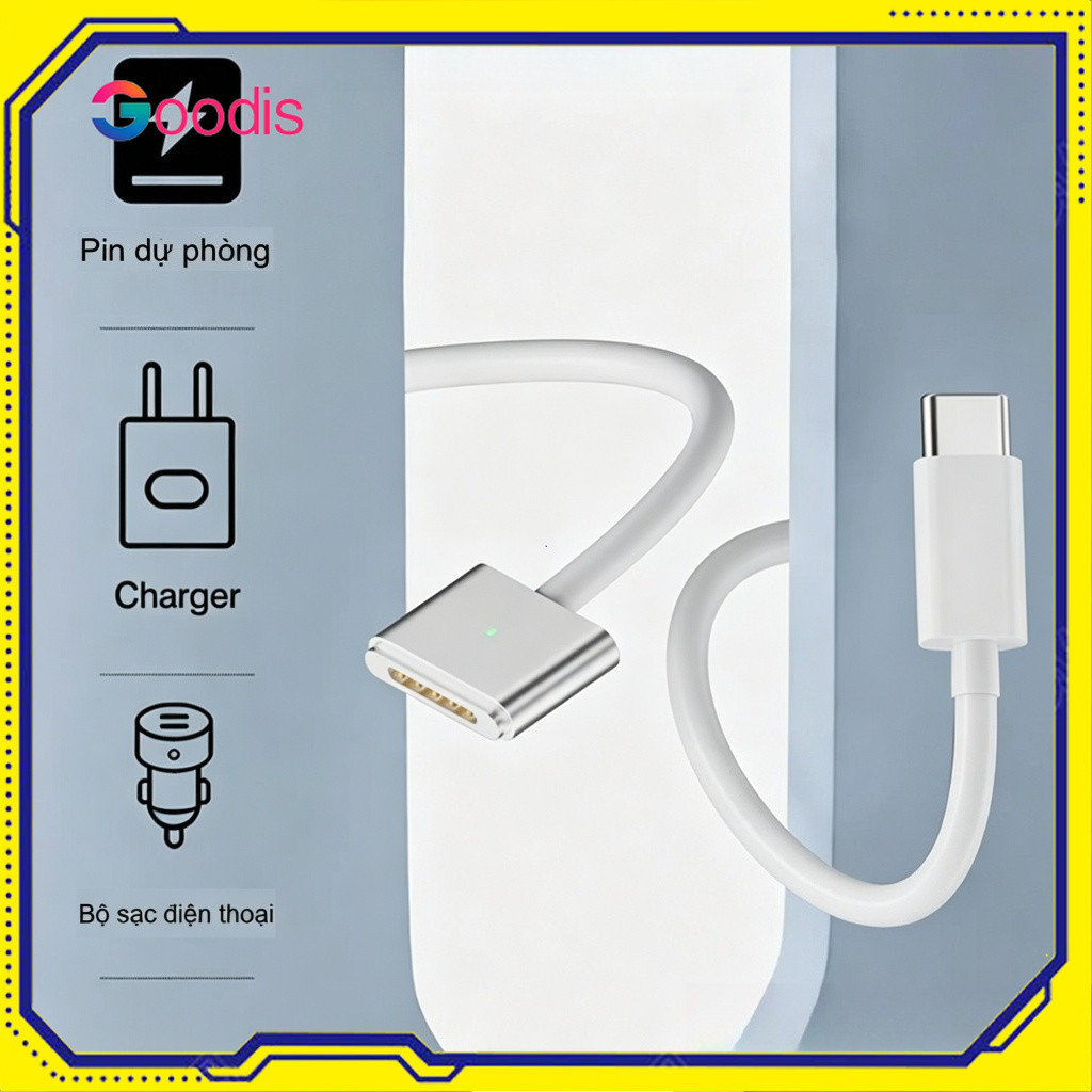 Cáp Sạc Mag.safe 3 Chuyển Đổi Type C PD 140W Từ Tính 2M USB C Sang Cổng Sạc Cho Mac.Book Air Pro M2 