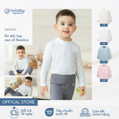 Áo dài tay cao cổ Bambus BU Baby, áo giữ nhiệt bé trai bé gái, áo dài tay cho bé | SBB310900