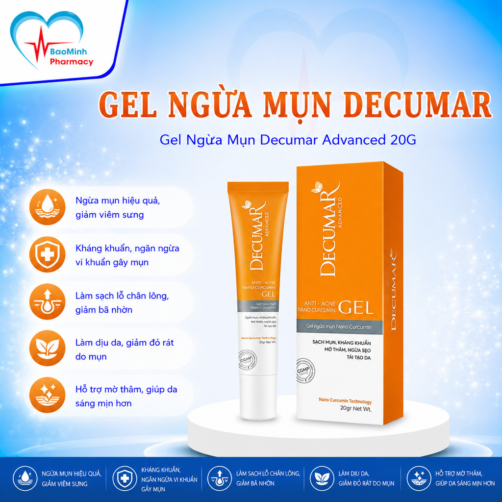 Gel Ngừa Mụn Decumar Advanced 20G