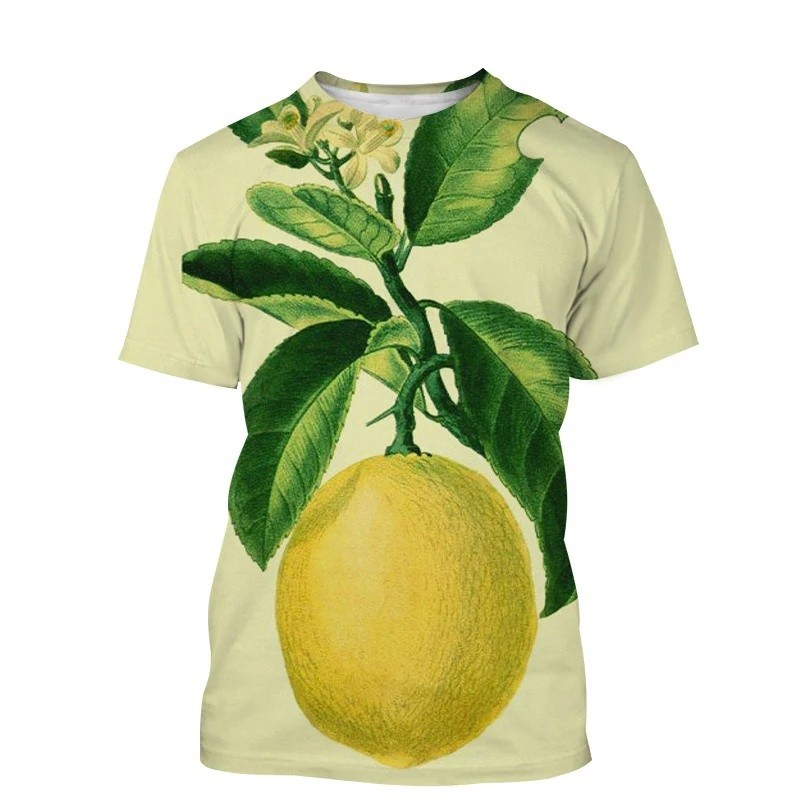 Trẻ Em Tay Ngắn Tee Lemon Graphic 3D In Hình Cổ Chữ O Để Chơi Ngoài Trời Hàng Ngày Mùa Hè Dịp Thường Ngày