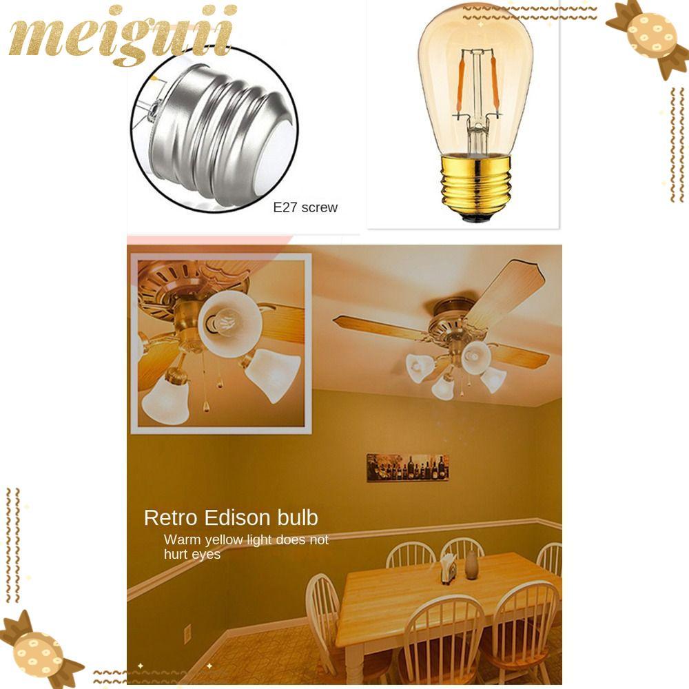 Bóng đèn pha lê MEIGUII, Bóng đèn LED sợi đốt 1W 2W ST45, Bóng đèn nến trắng ấm 2700K Đèn trắng 2700