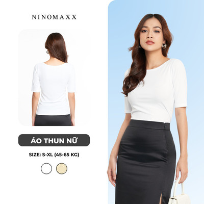 [CÒN SIZE S, M] Áo Thun Gân Nữ Rib Giữ Nhiệt Tay Lỡ NINOMAXX N&M 2205048
