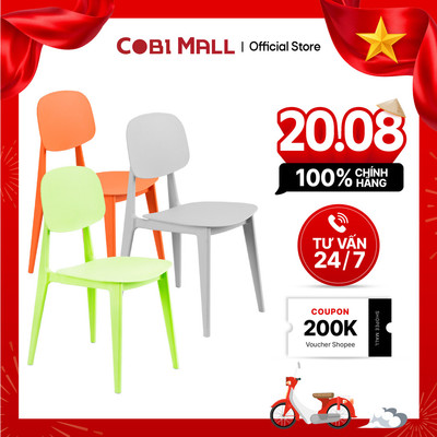 Ghế Nhựa Đúc Nguyên Khối Vera Cao Cấp Có Lưng Tựa, Chịu Lực Tốt Cho Nhà, Quán Cafe - Cobi Home