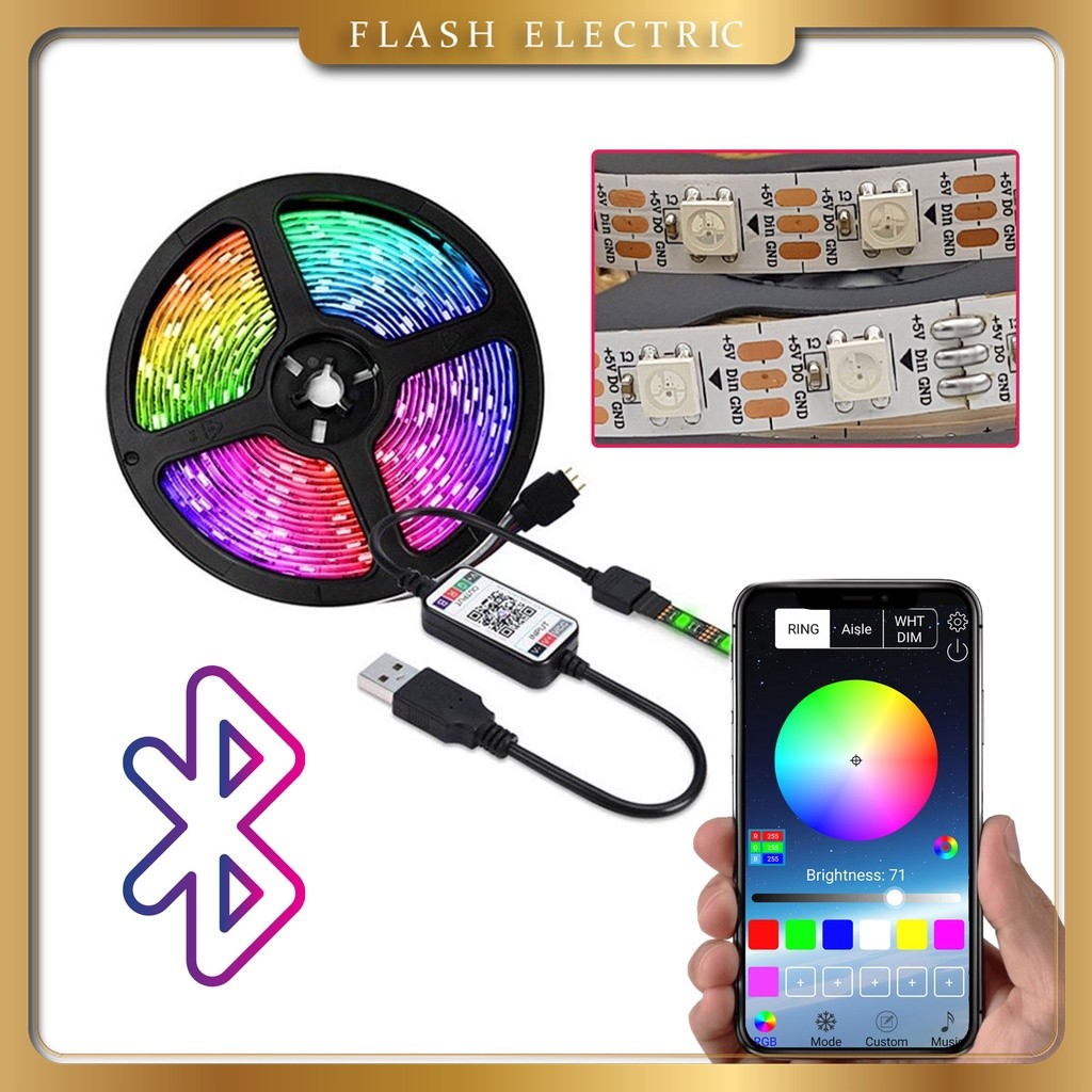 Mạch Điều Khiển LED ARGB WS2812B Bluetooth TOPTOP 200 Pixel, Nháy Theo Nhạc, App LED LAMP 5V, 16 Tri