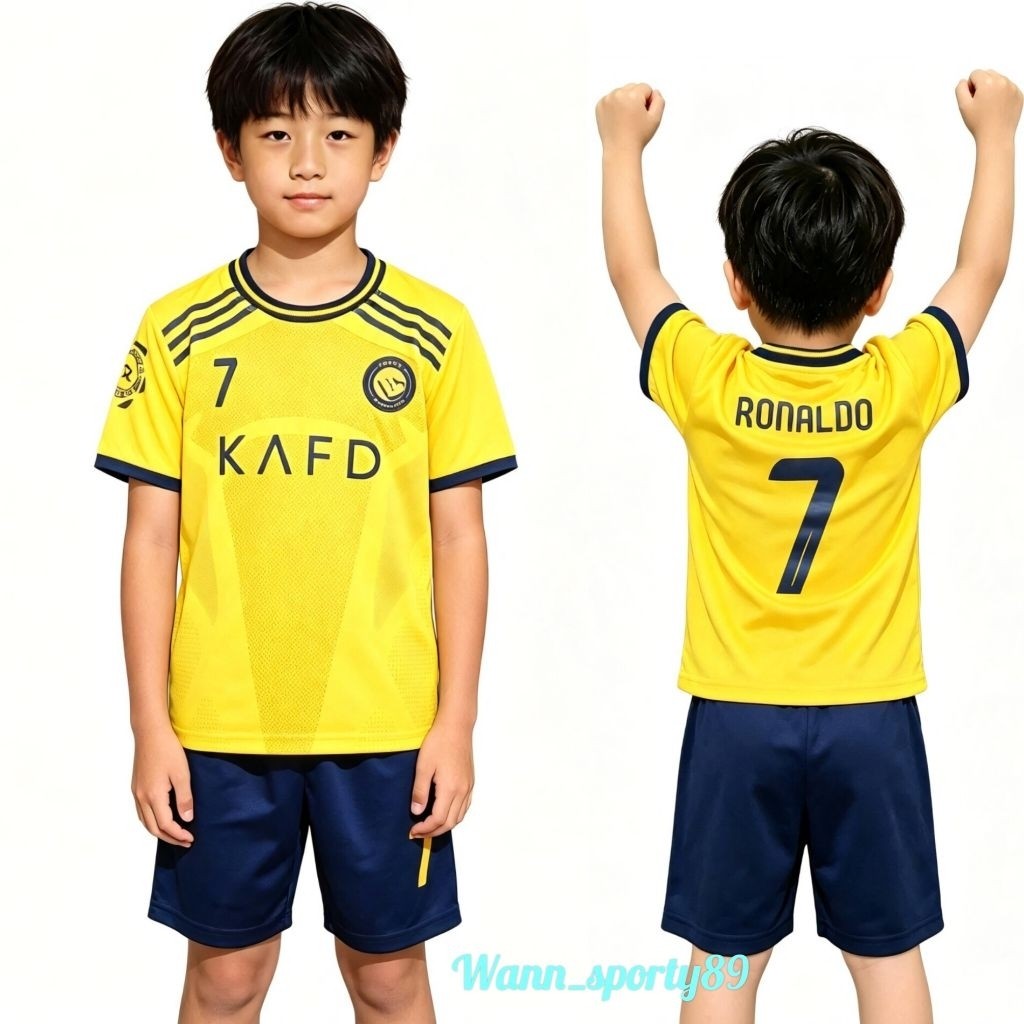 MỚI NHẤT RONALDO AL NASSR ÁO THUN FOOTBALL AGES 1 ĐẾN 14 NĂM RONALDO FOOTBALL JERSEY / RONALDDO AL N