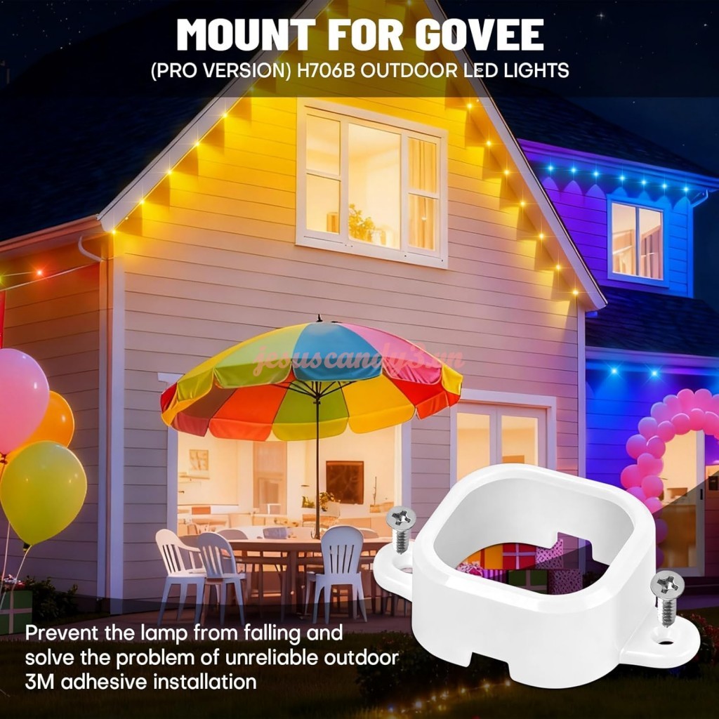 Govee H706 Đèn Led Gắn Giá Đỡ Vỏ Bảo Vệ Nhà Ở Kẹp Cho Dây Ngoài Trời Đèn Trang Trí
