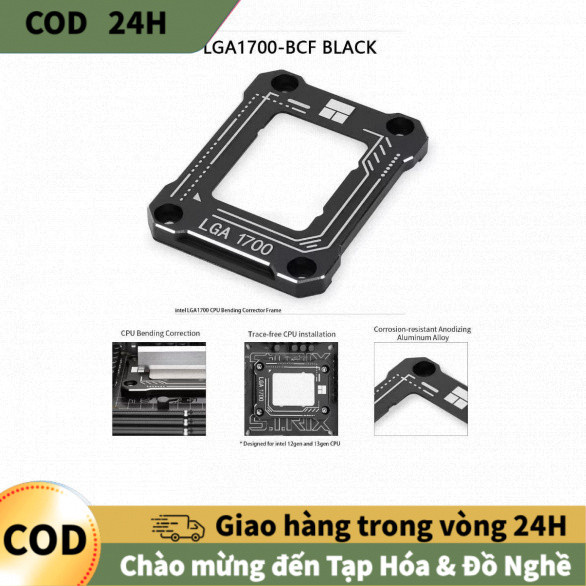 [COD] Phụ Kiện Build PC: Khung Chống Cong CPU Intel, Tương Thích Gen 12-14, Nhôm Chắc, Đệm Cách Điện