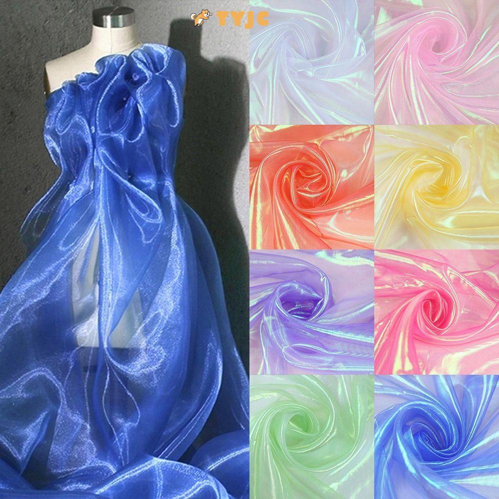 TYJC Laser Tulle, Vải Organza Sáng Bóng Mỏng, Trang Trí Vải Tulle Trong Suốt Organza Váy Vải Cưới