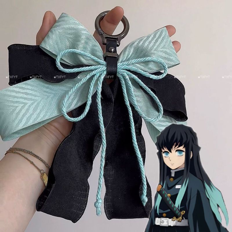 Demon Slayer Tokito Muichiro Nơ Túi Mặt Dây Chuyền AnimeMuichiroTokitoKeychain