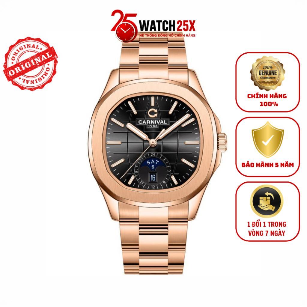 Đồng Hồ Nam Carnival 8113G Máy Cơ Automatic Kính Sapphire Lộ Máy