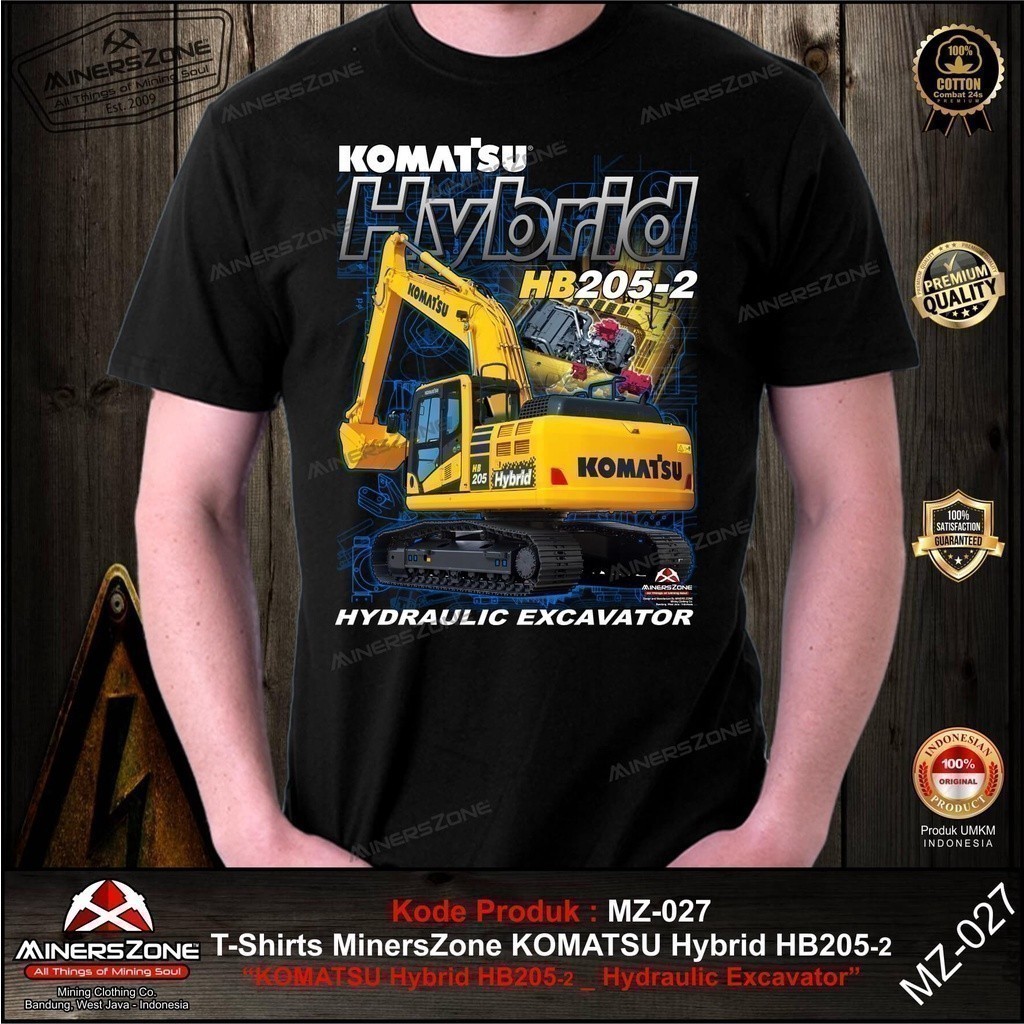 Áo thun thời trang 2026 Minerszone Komatsu Hybrid Hb 205-2 / komatsu / áo thun Komatsu / komatsu Áo 