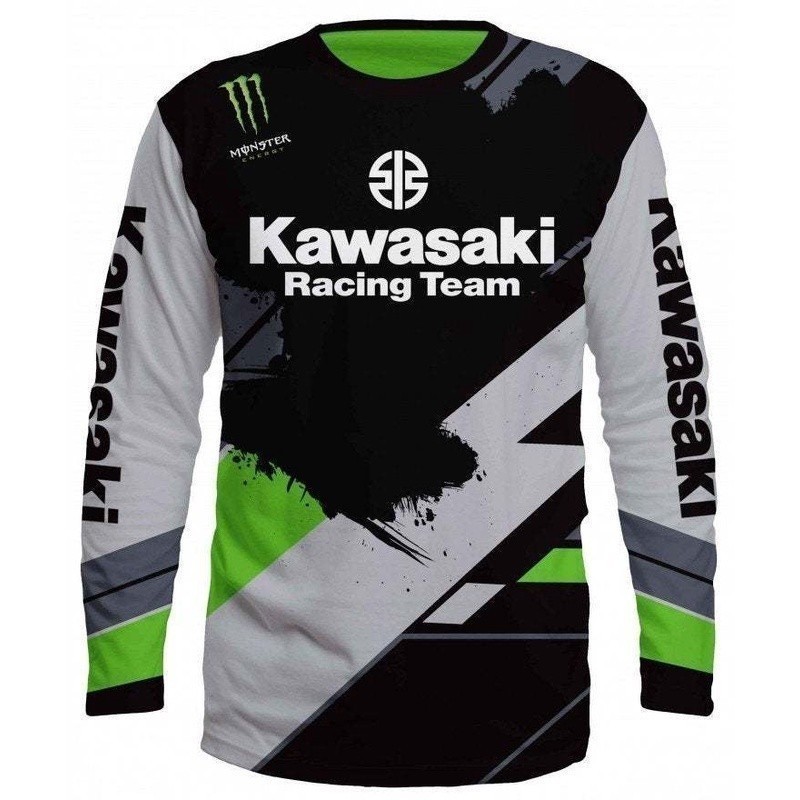 KAWASAKI TEAM RACING Kawasaki Ninja tay ngắn / Cổ tròn sợi nhỏ / Áo thăng hoa