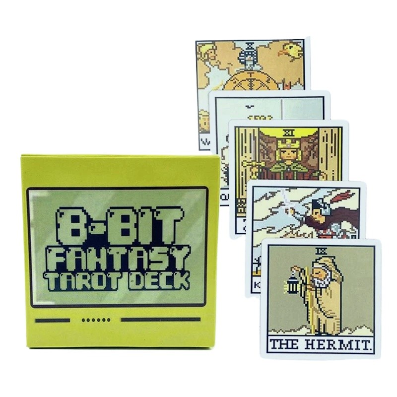 7X7cm 8 Bit Fantasy Tarot Deck Card Tiên tri Bói toán Gia đình Ban Fortune Kể trò chơi Người mới bắt
