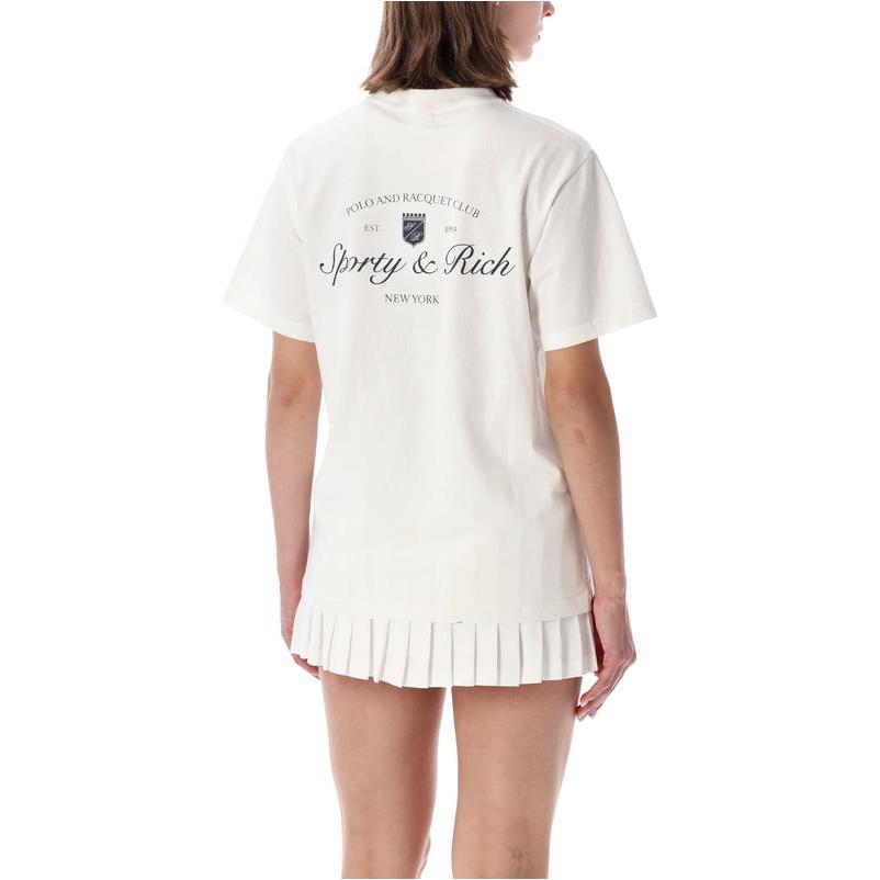 Áo thun unisex 100% cotton Sporty Rich RICH SYRACUSE phong cách thể thao và giải trí