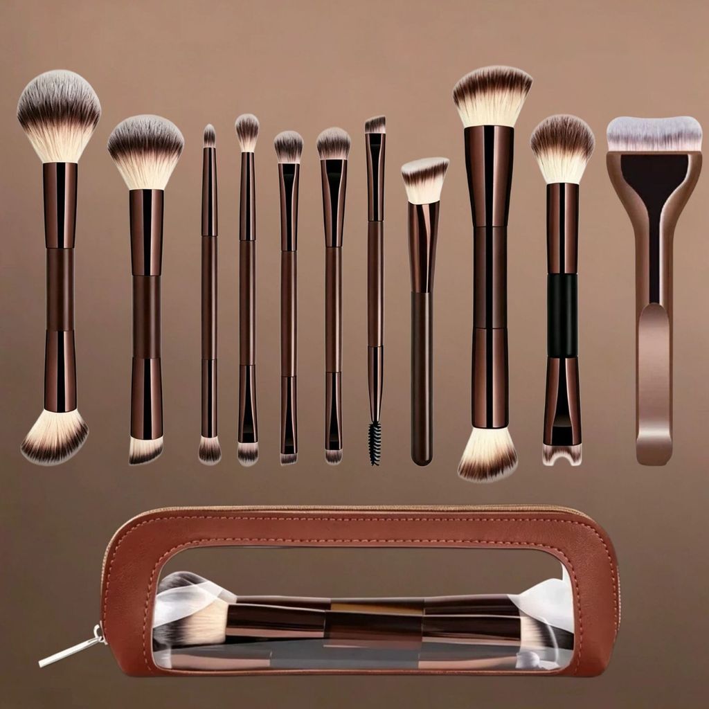 Bộ Cọ Trang Điểm Hai Đầu Lớn Mềm Tóc Phấn Nền Blush Loose Powder Contouring Brush Dụng Cụ Làm Đẹp MR