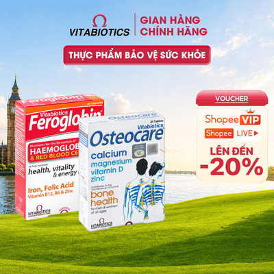 Bộ TPBVSK OSTEOCARE Tablets - Hỗ Trợ Xương Chắc Khỏe & FEROGLOBIN B12 Hỗ Trợ Khả Năng Tạo Máu Vitabiotics