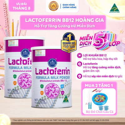Combo 2 Hộp Lactoferrin Hoàng Gia ROYAL AUSNZ Lactoferrin Hồng BB12, Hỗ Trợ Tăng Đề Kháng, Miễn Dịch Cho Bé 100g