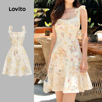 Đầm nữ Lovito xuân hè thiết kế dây Boho L185AD694
