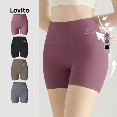 Quần short nữ Lovito Phong cách thường ngày hồng chạy bộ yoga thể dục thể thao nâng mông LNA140028
