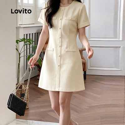 Lovito Váy thanh lịch Đầm trơn cho nữ LNE69055