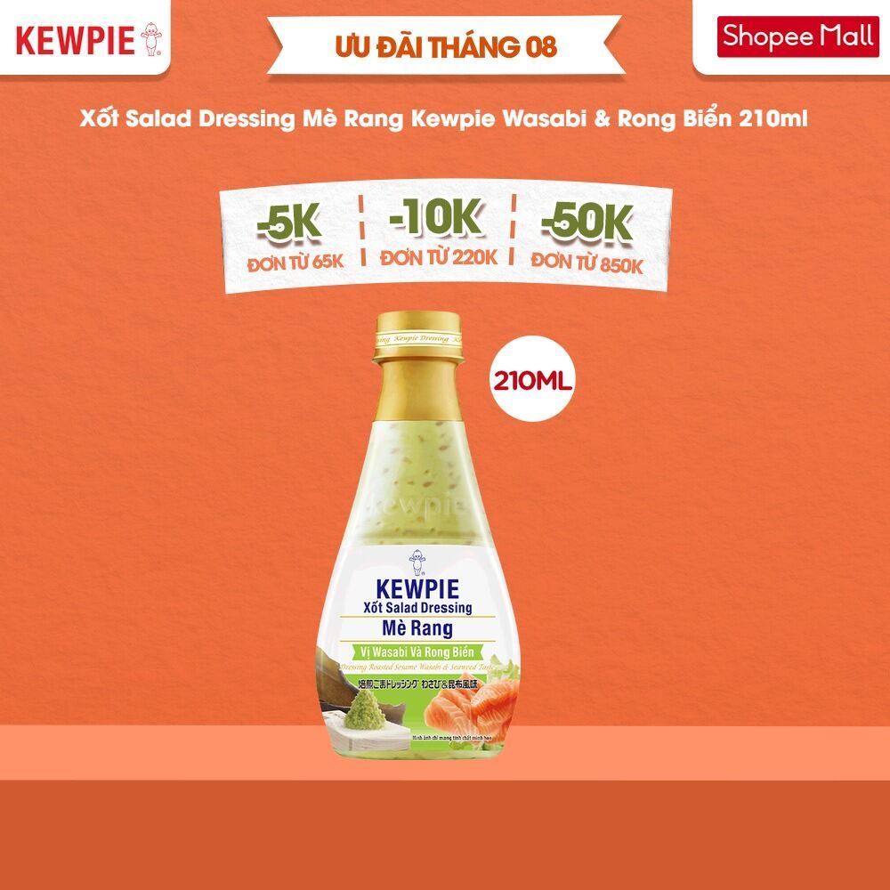 Xốt Salad Dressing Mè Rang Kewpie Wasabi & Rong Biển 210ml