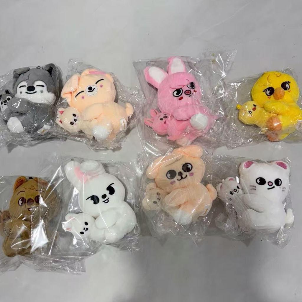 Búp bê nhồi bông từ tính SKZOO – Wolf Chan & Felix BbokAri, Bộ đồ chơi nhồi bông ôm dễ thương