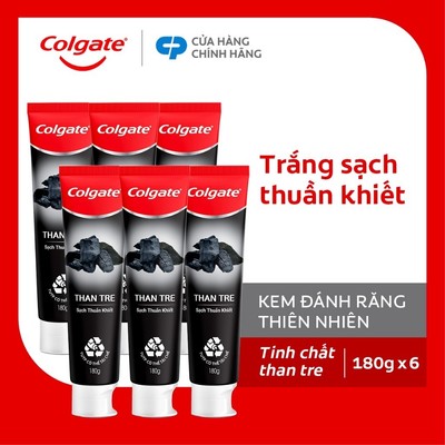 Bộ 6 Kem đánh răng Colgate thiên nhiên Than tre Hàn Quốc khử mùi diệt khuẩn 180g