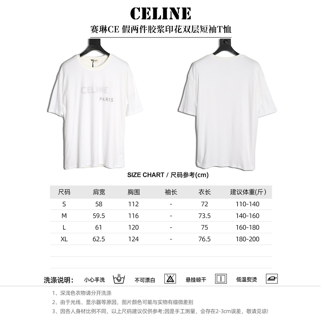 CELINE CELINE Nam Nữ Plus Kích Thước Tay Ngắn Phong Cách Cặp Đôi Kinh Doanh Mới Phong Cách Mới Hai D