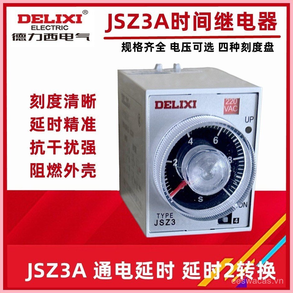 Rơle thời gian Delisi Độ trễ bật nguồn JSZ3A-AA-B ST3PA A-D AC220V DC24V