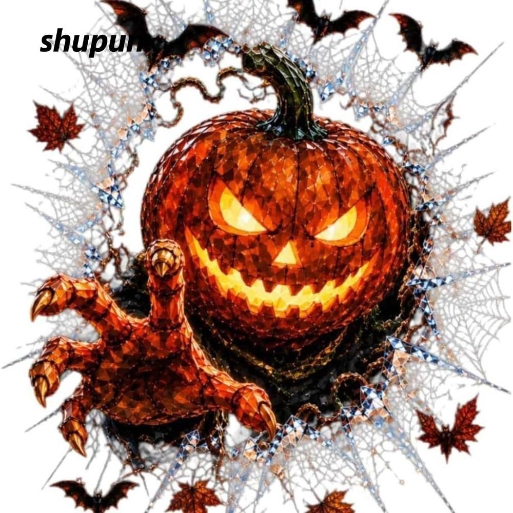 SHUPUN Halloween Ma Cửa Sổ Bám, Hiệu Ứng Kính Nứt Tĩnh Bám Ma Cửa Sổ Dán, Ma Ma Quái Halloween Decal