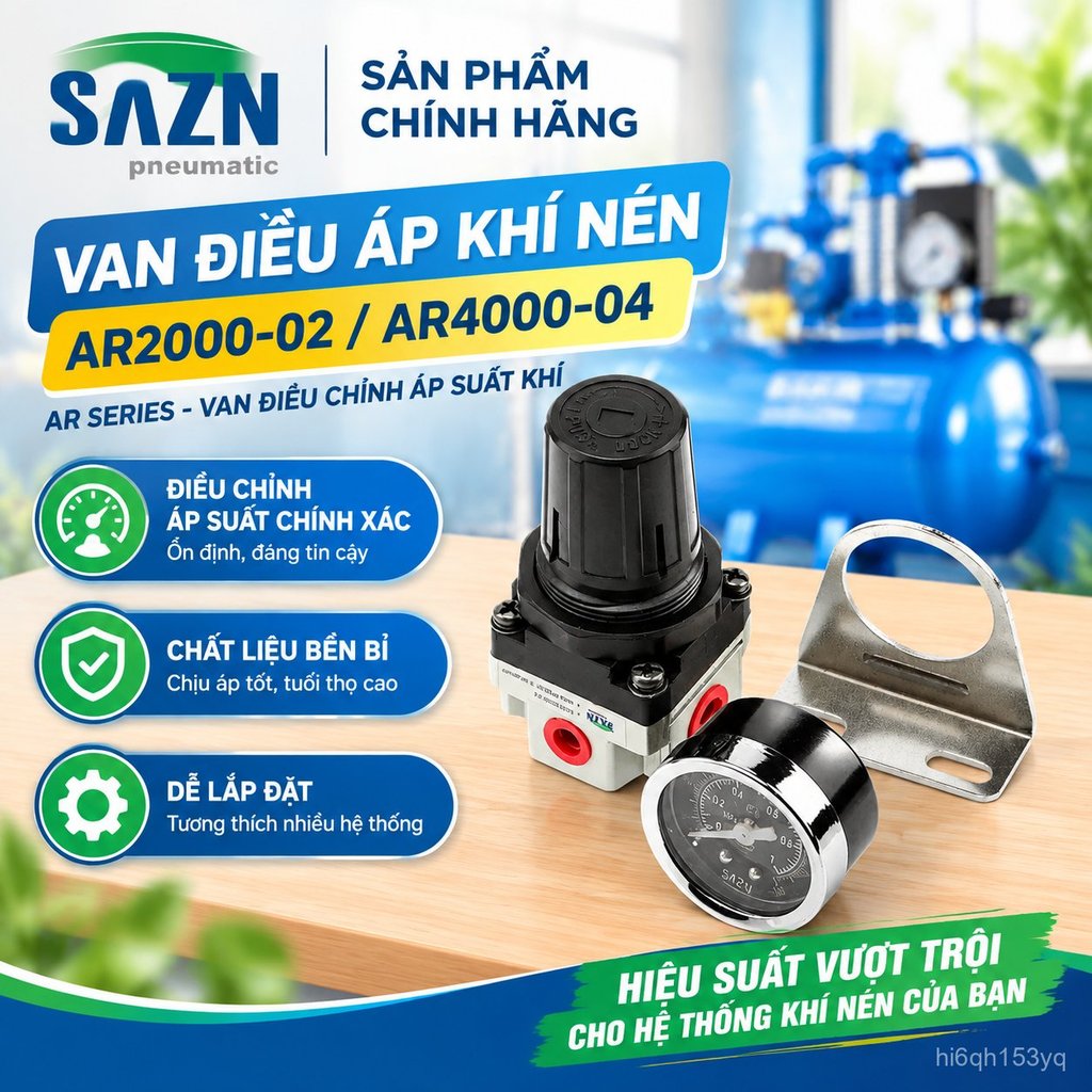 Van điều áp khí nén SNS AR2000-02 AR4000-04 chính xác, bền bỉ, lắp đặt dễ dàng bán chạy