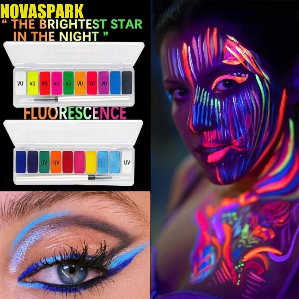 NOVASPARK Luminous Body Face Painting Kit, Trang điểm Chống thấm nước Dạ quang Body Art Painting, Be