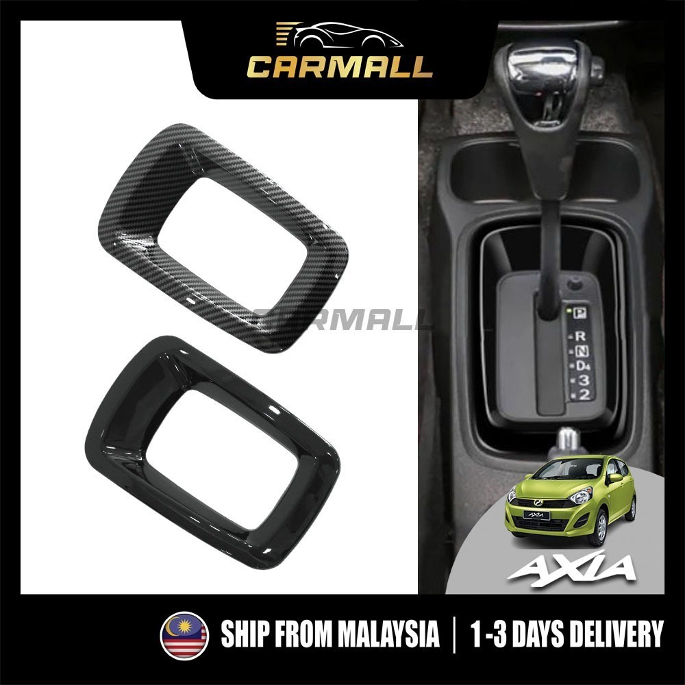 Perodua Axia Gear Dịch Chuyển Bảng Khung Bao Sợi Carbon Bóng Đen Trang Trí Phụ Kiện Axia SE Style G 