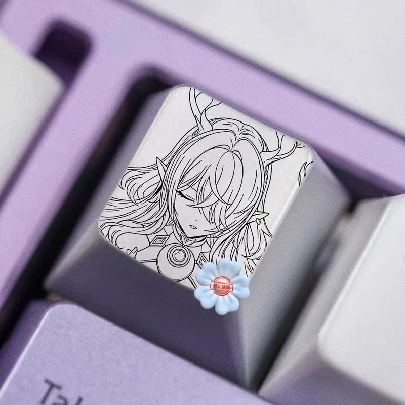 ((Keycap) Genshin Impact Lauma / Lauma ESC Kim Loại Keycap Khắc Laser Trục Chữ Thập MX Mang F1 ~ F12