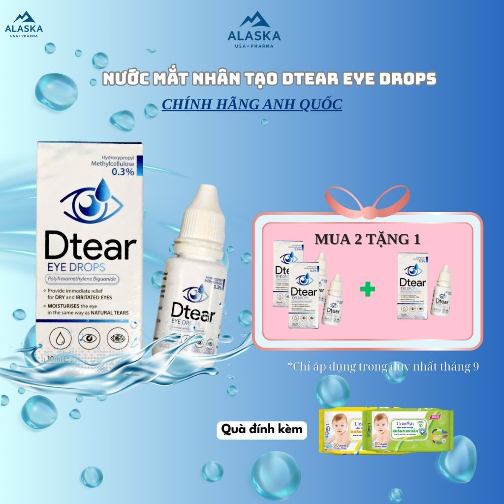 [NHẬP KHẨU ANH QUỐC] - Nước Mắt Nhân Tạo Dtear Eye Drops - Alaska USA Pharma.