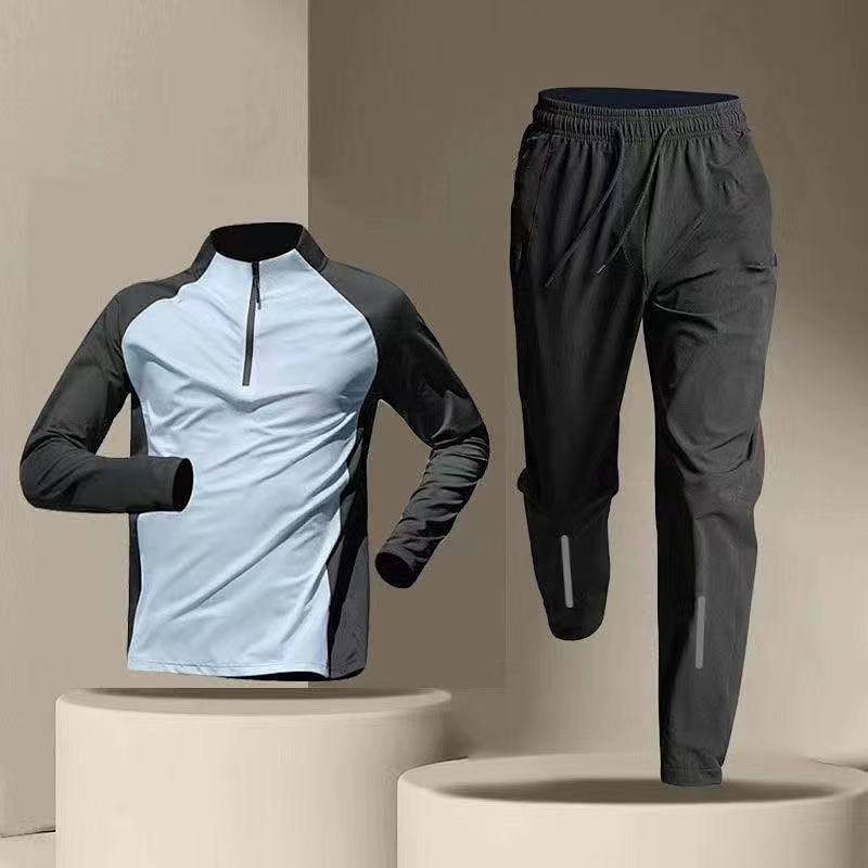 Half Zipper Training Wear Men's Long-Sleeved Quick-Drying Clothes Cycling Sports Track and Field Spo