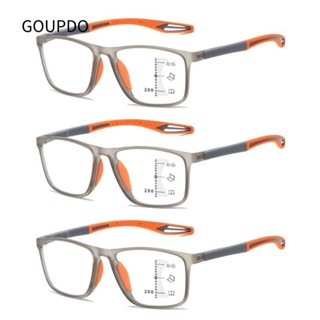 GOUPDO Kính đọc sách thể thao Nam Nữ Tiến bộ Bảo vệ mắt đa tiêu Đơn giản Kính mắt lão thị
