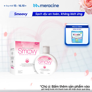 (Che tên) Dung dịch vệ sinh phụ nữ Smoovy thế hệ mới sạch dịu nhẹ, an toàn dùng cho cả nam giới dung tích 150ml