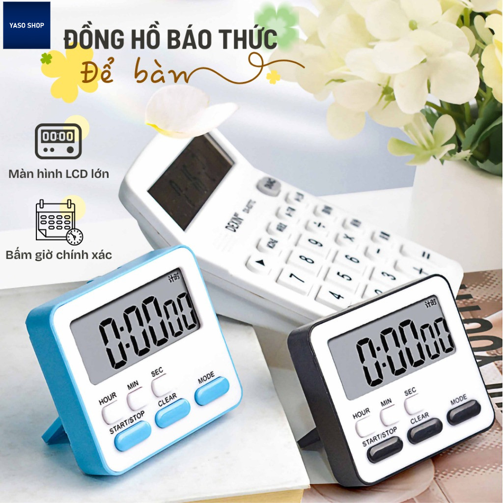 Đồng hồ bấm giờ điện tử nhắc nhở học tập và nấu ăn thể dục đa năng và tiện dụng