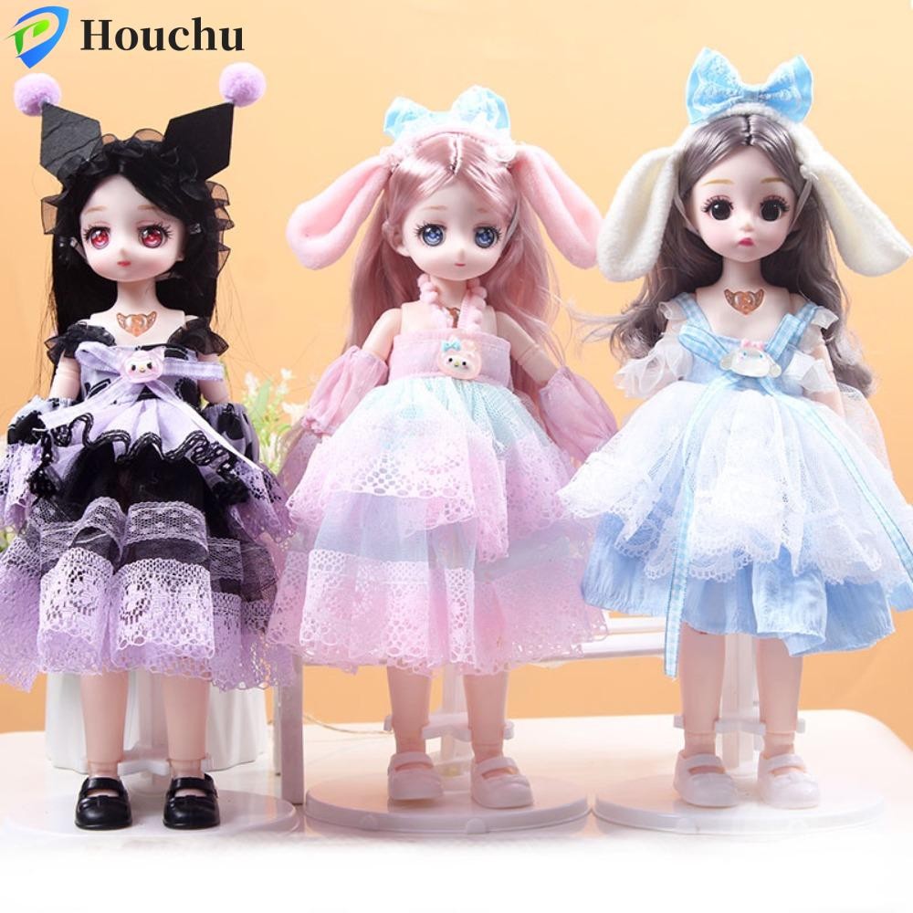 HOUCHU Công Chúa Dress Up Búp Bê BJD, Kuromi Melody Nhiều Di Chuyển Được 30cm Bjd Doll, Anime Thời T