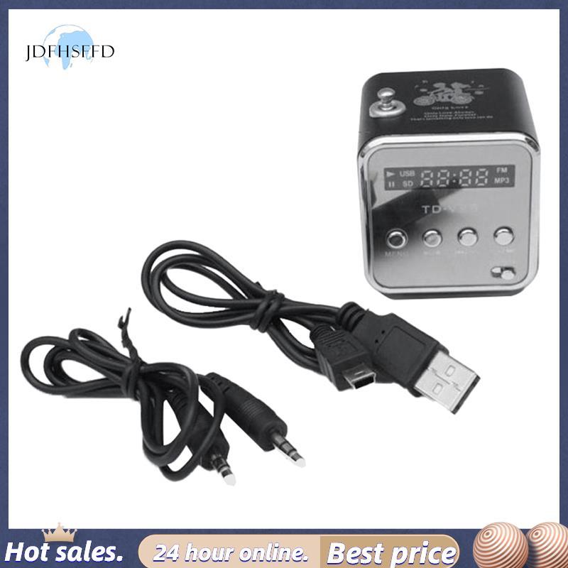 [jdfhsffd] Bộ thu vô tuyến Mini Fm di động kỹ thuật số TD-V26 Loa LED Loa không dây Hỗ trợ MP3 Thẻ S