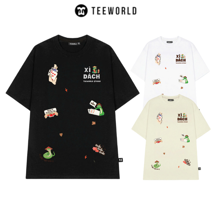 Áo Thun Local Brand Teeworld Xì Dách Ver 2 T-Shirt Nam Nữ Form Rộng Unisex