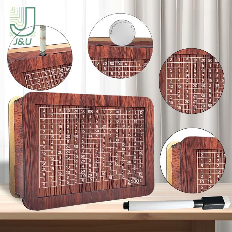 J & U Hộp Tiết Kiệm Tiền Bằng Gỗ Ngân Hàng Lưu Trữ Tiền Tiết Kiệm Mục Tiêu Quầy Có Thể Tái Sử Dụng H